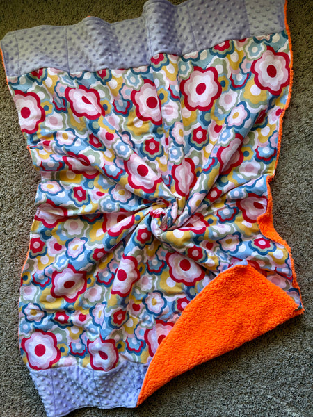 Flower Power Handmade Blanket- child/throw size