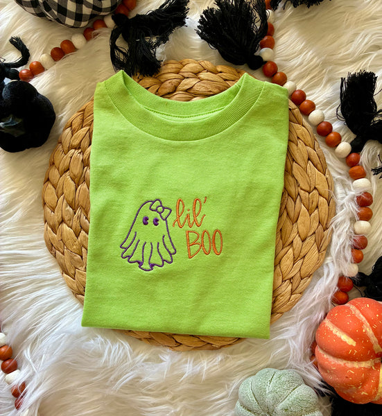 Lil’ Boo-embroidered tee
