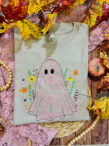Lace Embroidered Ghost-pink lace