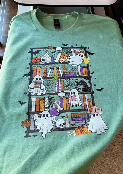 Spooky Bookshelf-pressed design