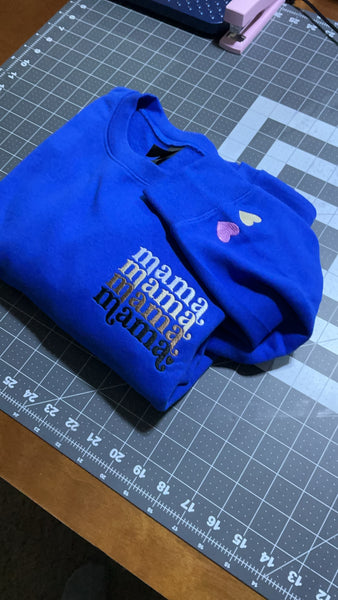 Large embroidered crewneck