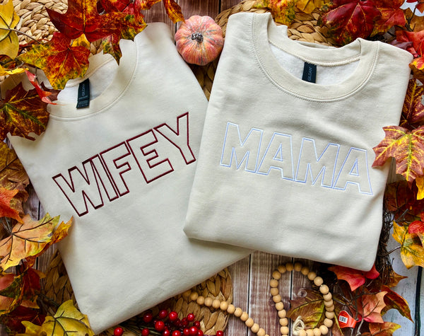 Simple Outline Word Embroidery