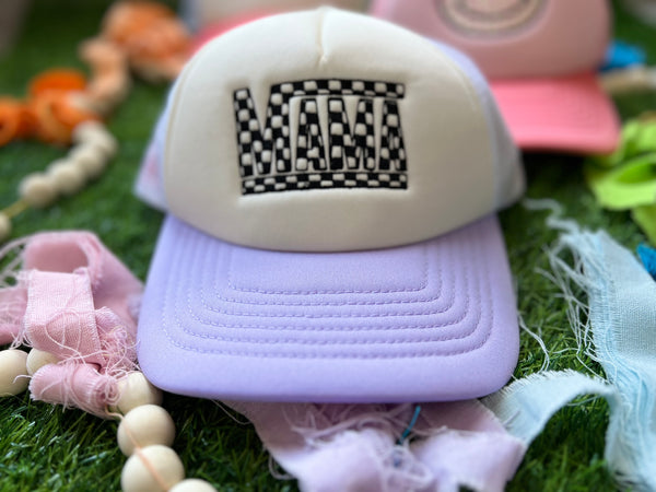 Checkered mama foam hat