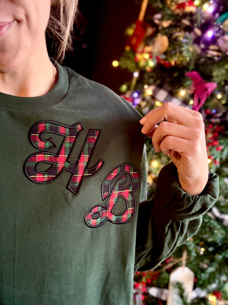 Plaid Appliqué Letters