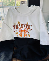Thankful- embroidered bow design