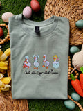 Egg-cited Goose Embroidered Design