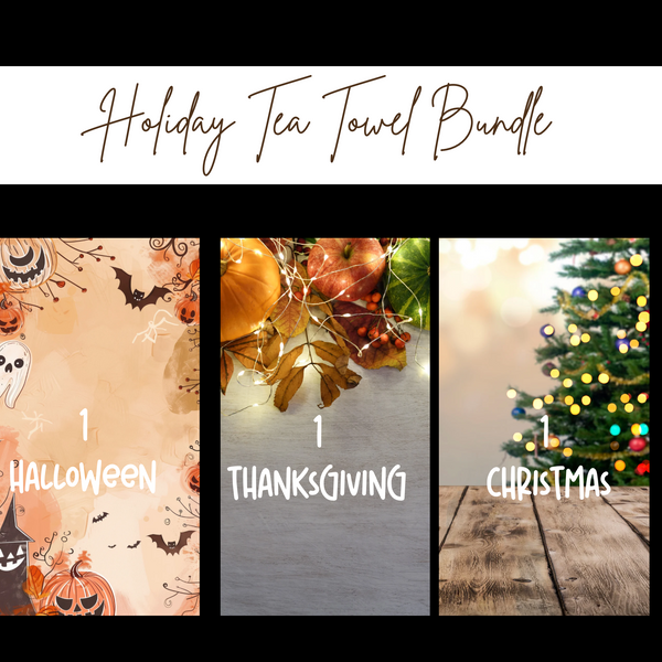 Embroidered Tea Towel Holiday Bundle