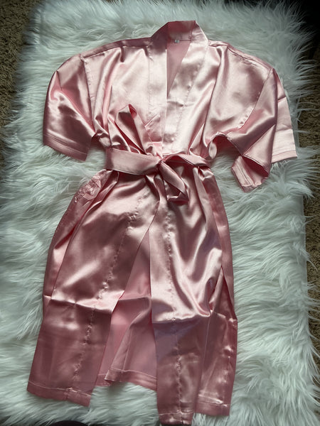 Girls satin robe- 6-10 year