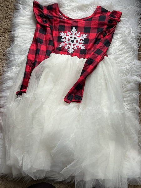 Size 12 snowflake ruffle dress