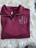 Quarter Zip Monogram Sweatshirt