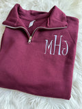 Quarter Zip Monogram Sweatshirt